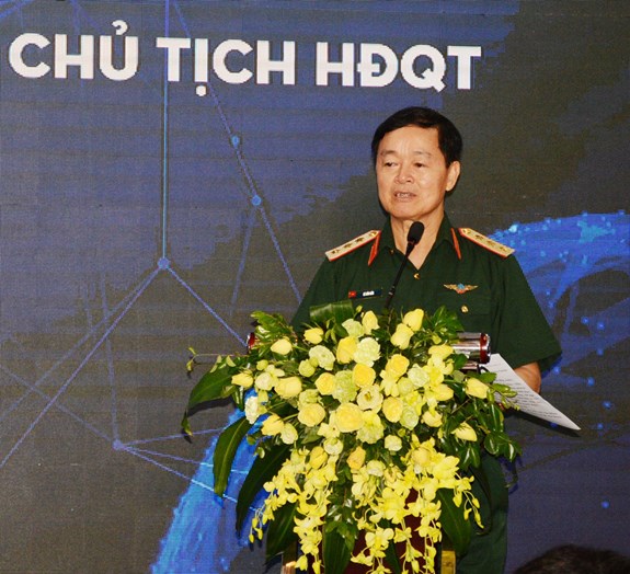 Thượng tướng Lê Hữu Đức, Chủ tịch Hội đồng Quản trị MB phát biểu tại hội nghị.